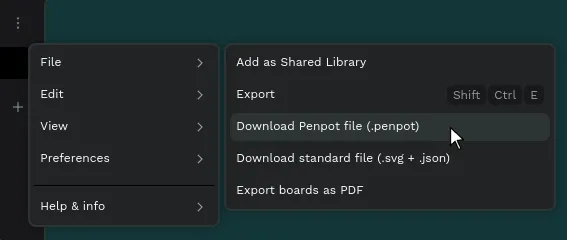 Export penpot file