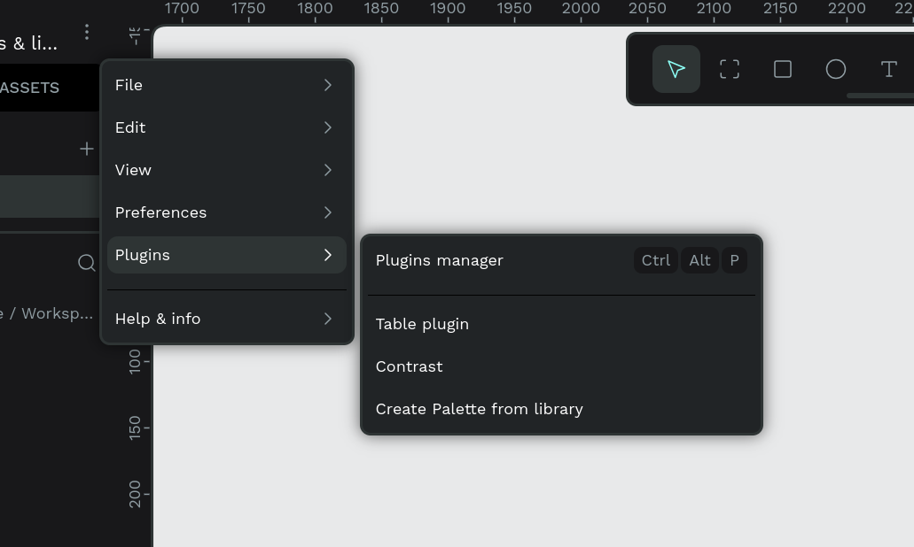 Open plugin manager via menu