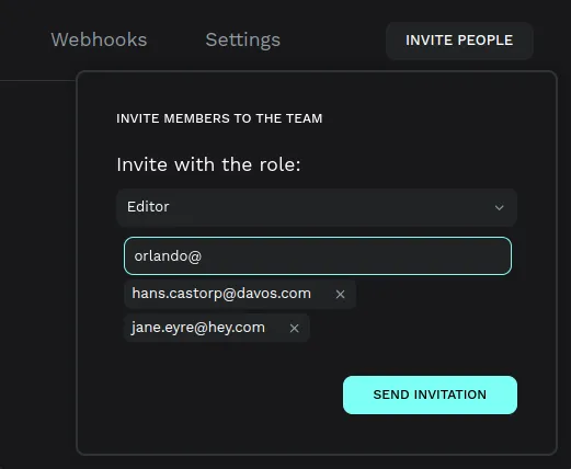 Invite to team