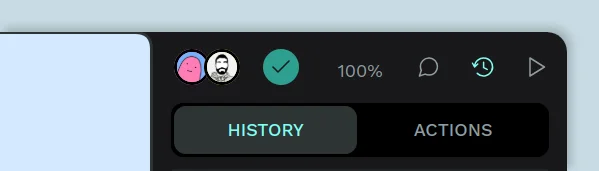 History versions button